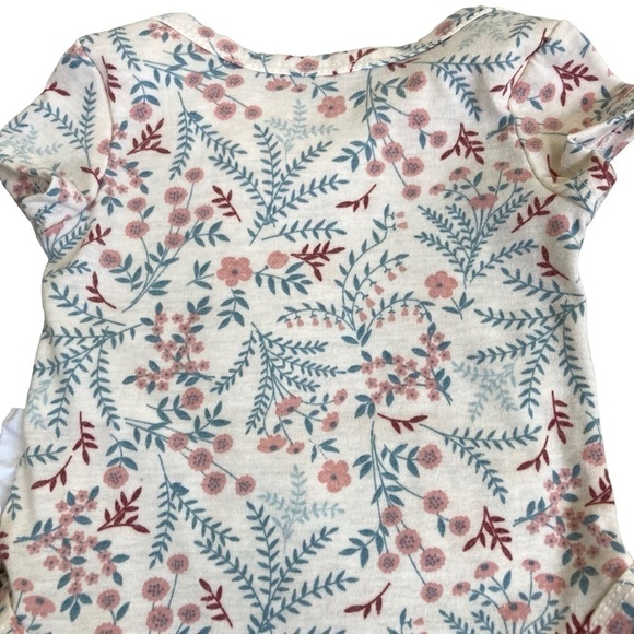 Tahari Baby Girls Summer Bodysuit /Onsie & Pant Set Ivory Floral Print Sz 0-3 mo - Picture 3 of 13